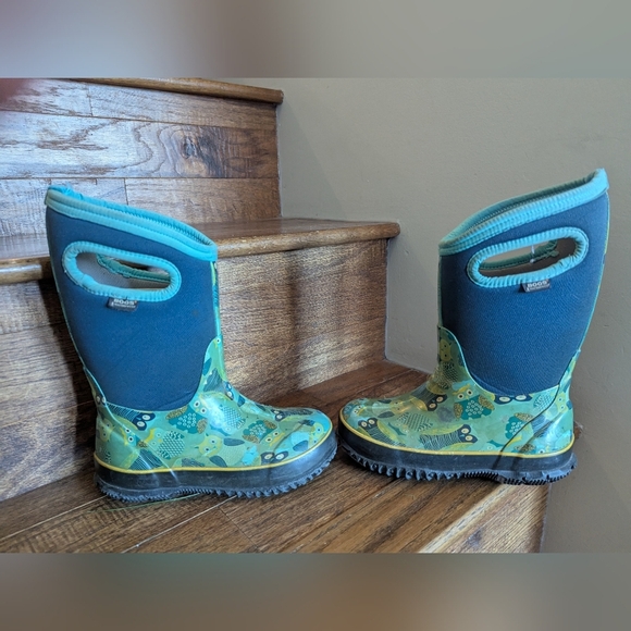 Bogs Classic owl blue waterproof winter boots Kids Size 12 - Picture 5 of 9